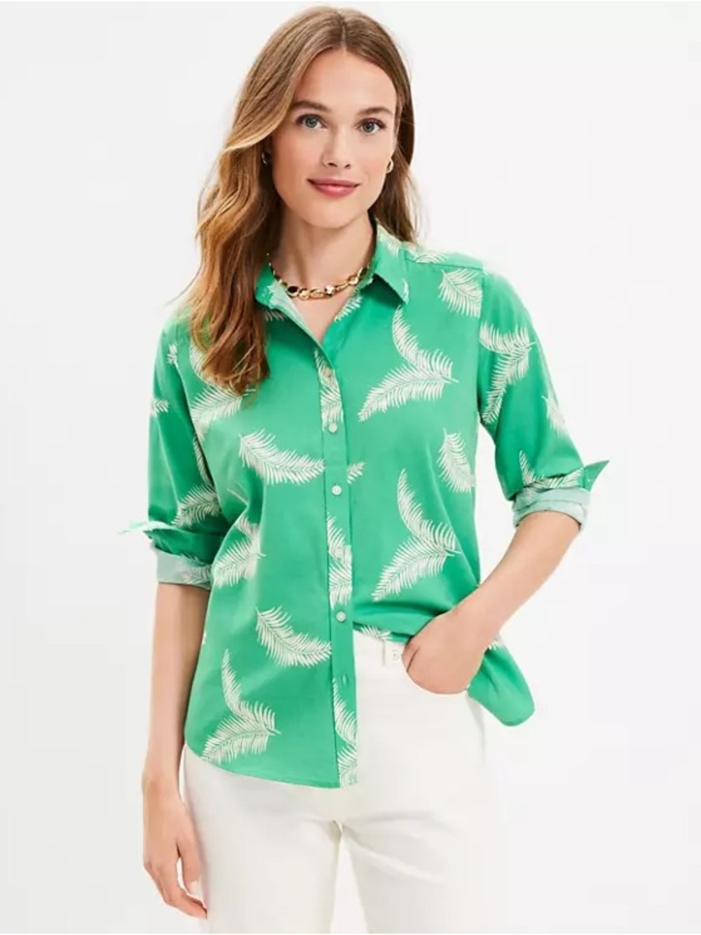 LOFT Palm Everyday Shirt Petite XXL